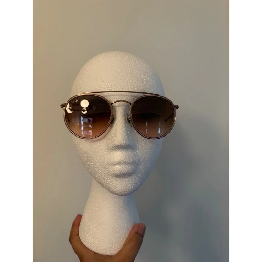 Ray Ban RB3647-N 9069/A5 Round Double Bridge Sunglasses Full Rim Metal 5122-145